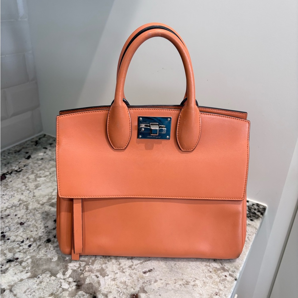 Salvatore Ferragamo Tangerine Studio Top-Handle Satchel AS-IS Handbag
